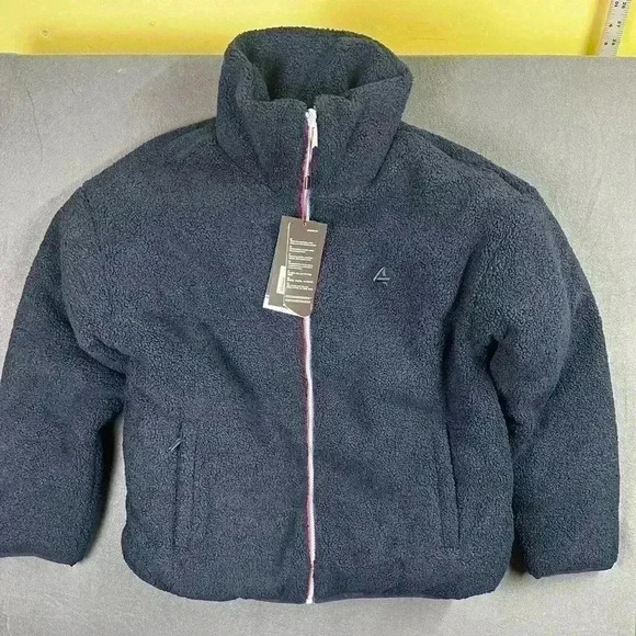 FourLaps Polar Quilted Sherpa Jacket Womens S Reversible Navy Cornflower heavy - Picture 2 of 7